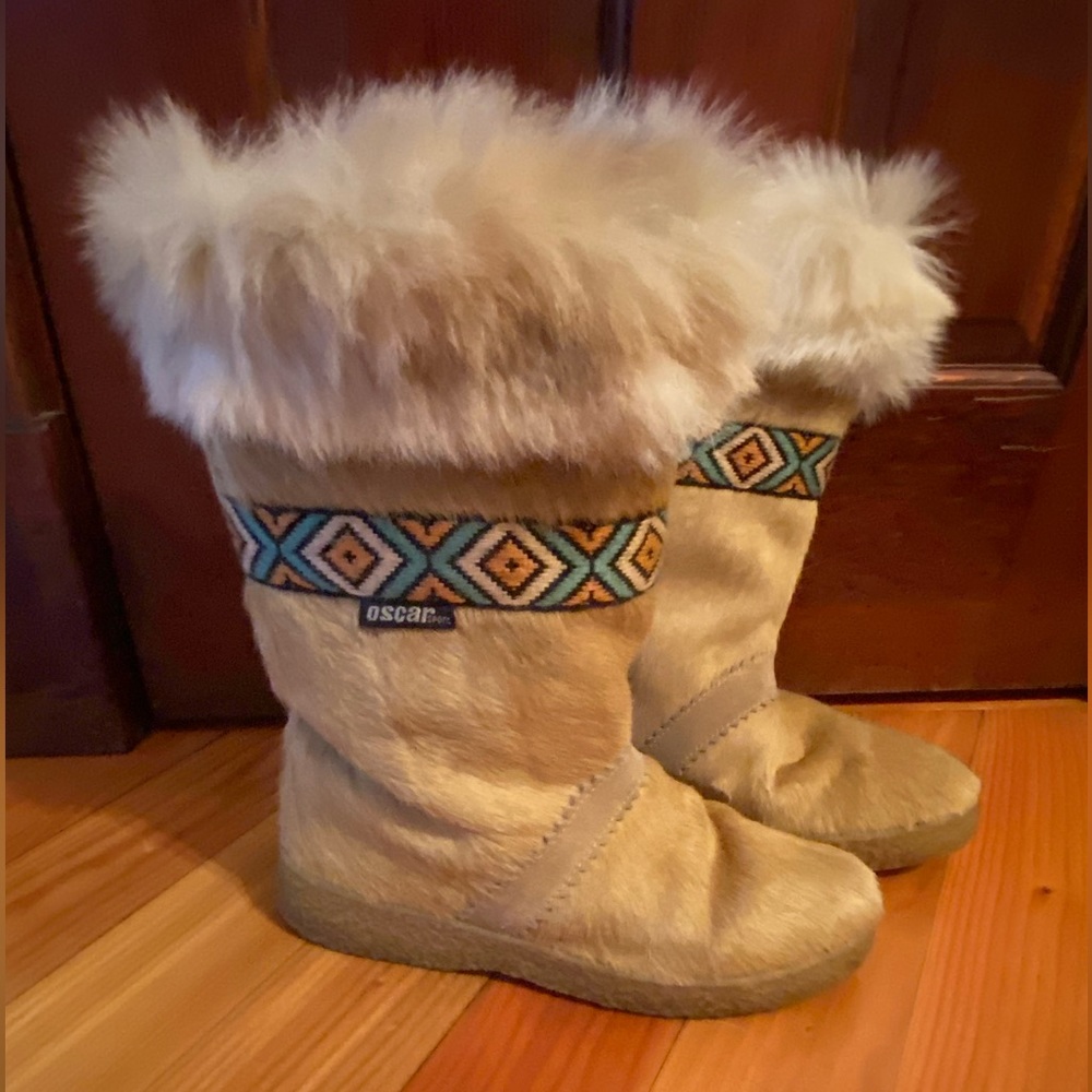Vintage Oscar De La Renta fur boots